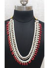 White And Red Indian Sparkly Designer For Party And Functions Wedding Wear Latest New Mala Collection 1139